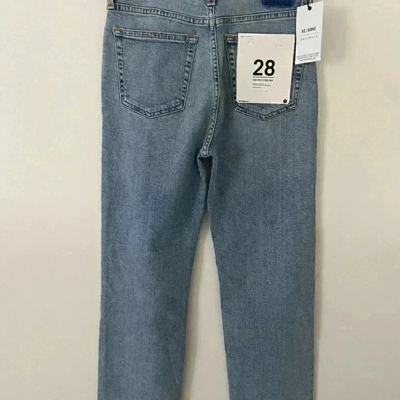 NWOT RE / DONE Comfort Stretch High Rise Stove Pipe Denim in Cloudy Blue Sz 28 - Picture 7 of 7